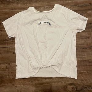 Women’s White “Trust Yourself” Crop Top from PRIMARK size: M